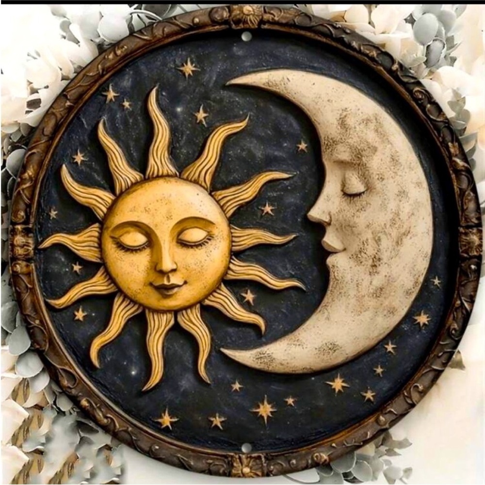 Vintage Black/Gold Sun and Moon Wall Decor NEW 🏷️ - Picture 3 of 5
